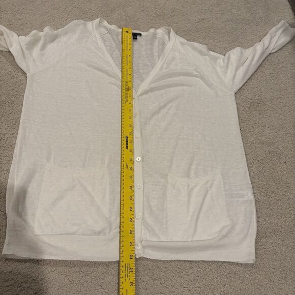 Eileen Fisher Women’s 3/4 Sleeve Button Cardigan Women Medium Org Linen Cotton - Picture 5 of 7